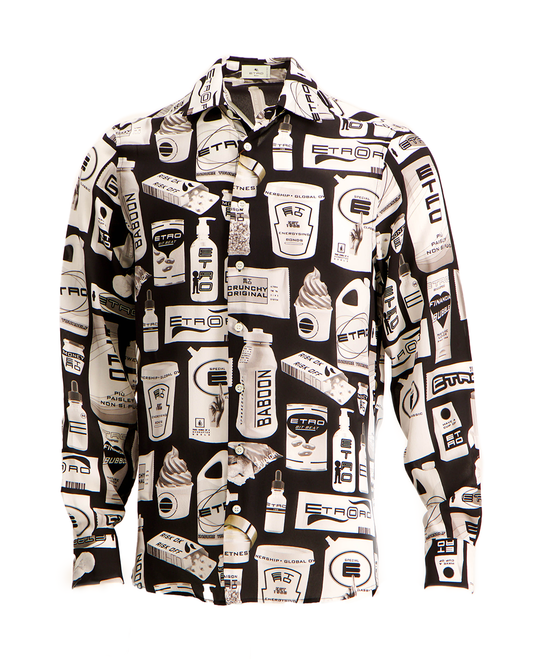 ETRO MENS PRINTED SILK SHIRT