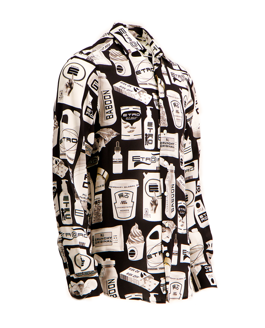 ETRO MENS PRINTED SILK SHIRT