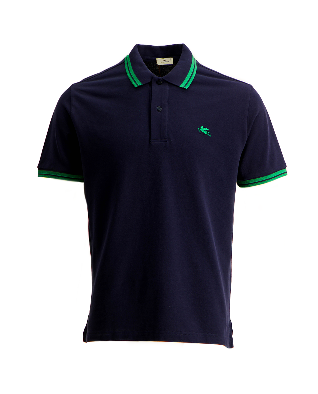 ETRO NAVY AND GREEN POLO SHIRT