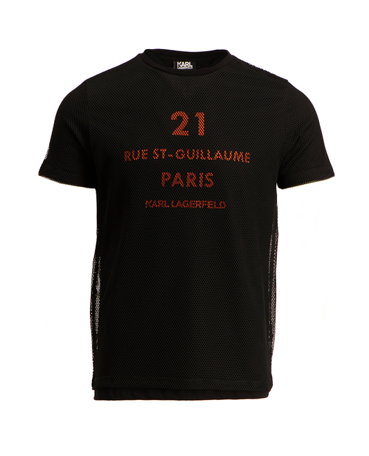 KARL LAGERFELD 21 RUE ST GUILLAUME PRINTED T-SHIRT