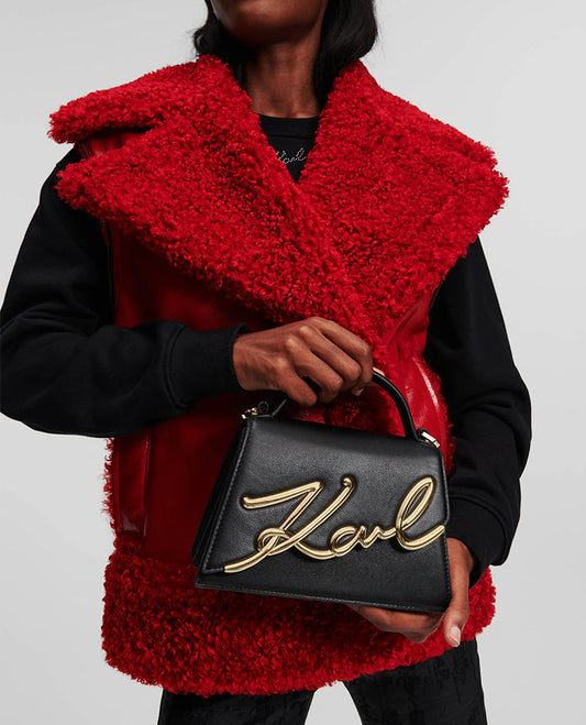 K/SIGNATURE 2.0 SM CROSSBODY BAG - BLACK AND GOLD