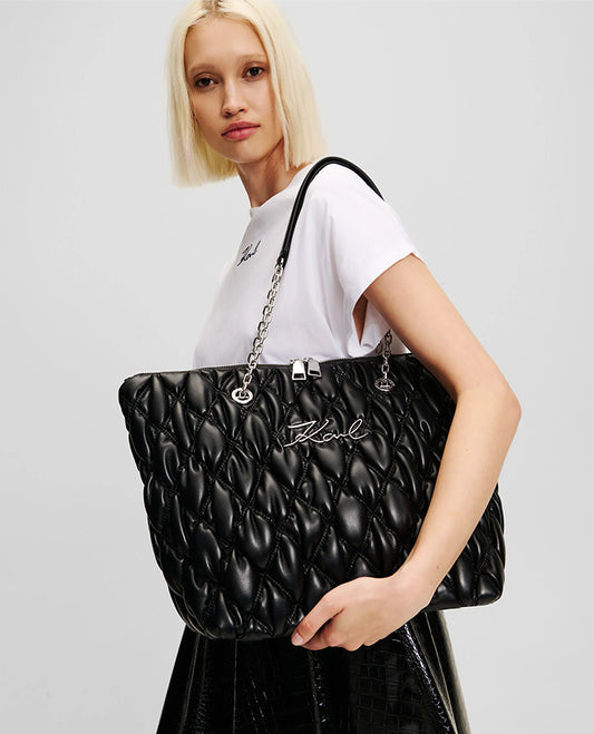 K/SIGNATURE KUILT TOTE BLACK
