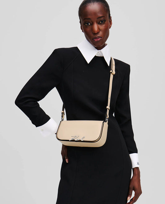 K/SIGNATURE TWO-WAY CROSSBODY BAG - TRENCH BEIGE