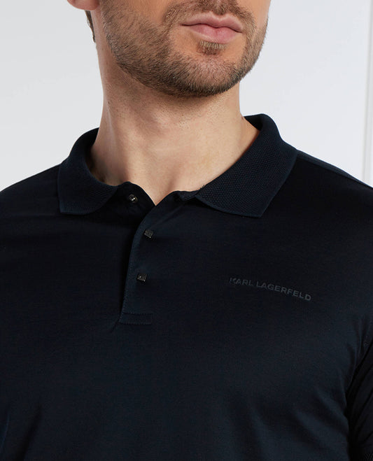 KARL LAGERFELD POLO PRESS BUTTON (BLK)