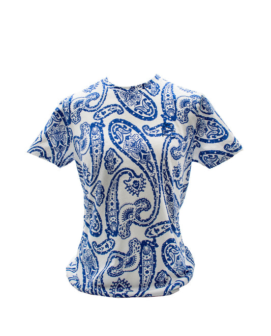 ETRO PAISLEY PRINT WHITE T-SHIRT