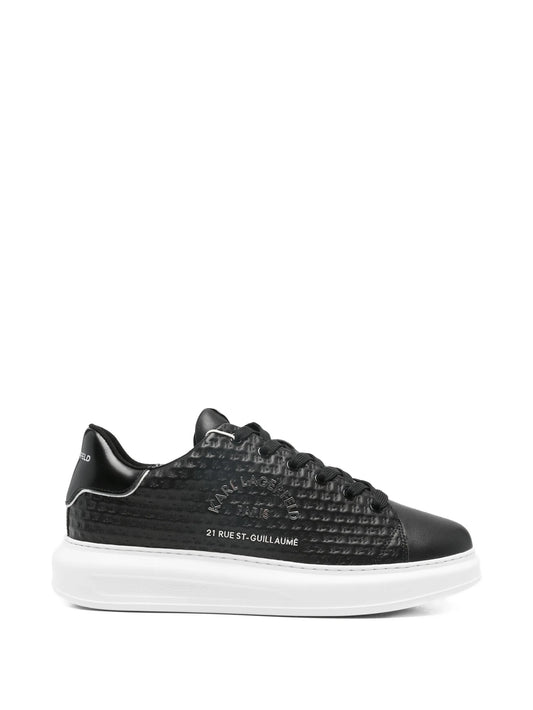 KARL LAGERFELD KPRI MICROGRAM-PATTERN SNEAKERS (Black)