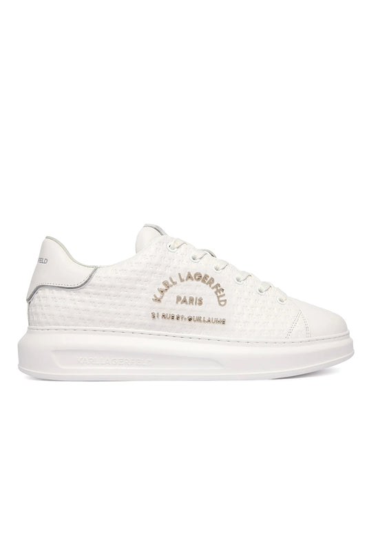KARL LAGERFELD KPRI MICROGRAM-PATTERN SNEAKERS (White)