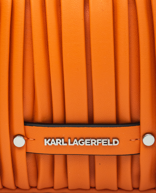 KARL LAGERFELD K/KUSHION POCHETTE ON CHAIN MOCK ORANGE