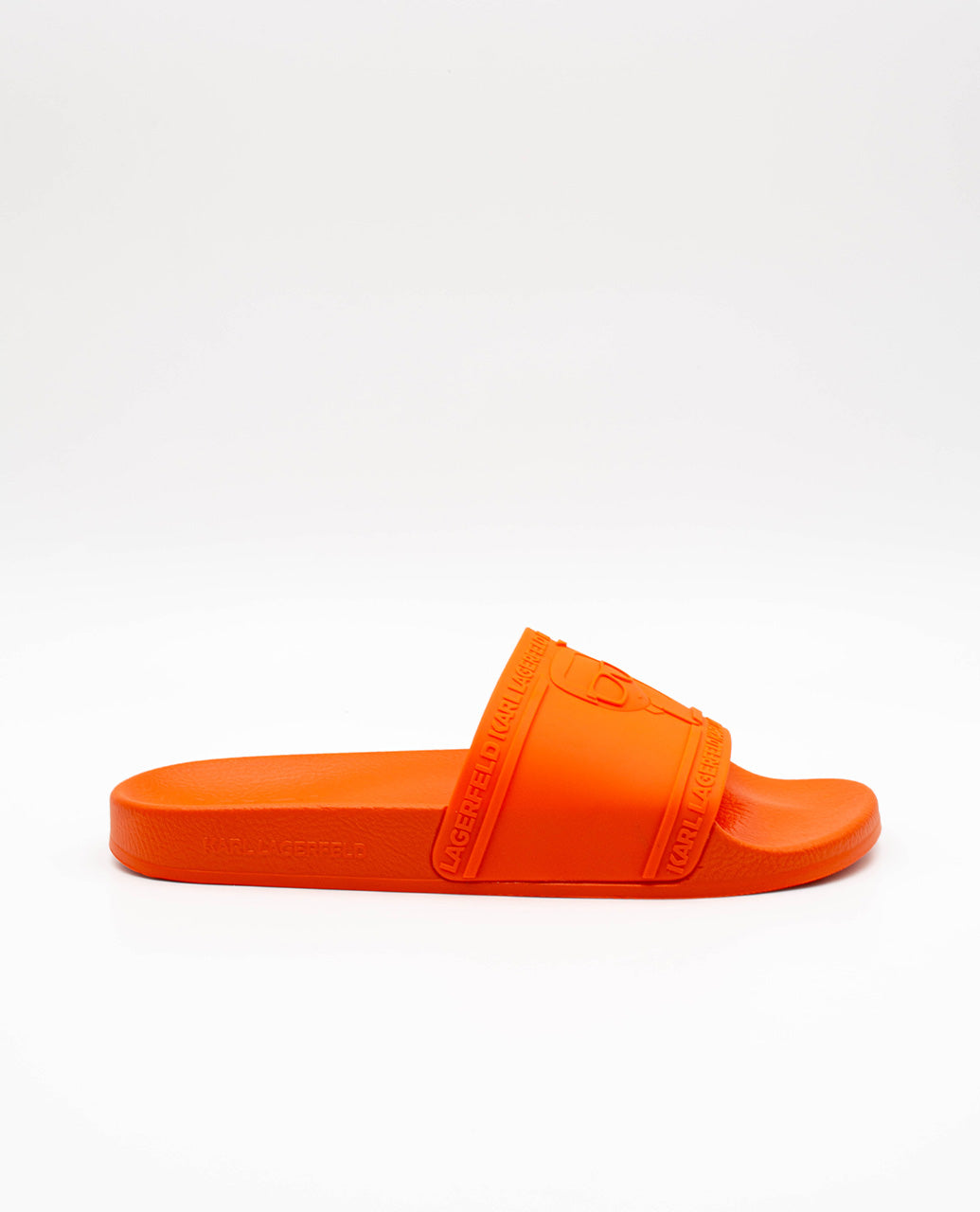 Karl Lagerfeld Kondo logo-embossed slides - Orange